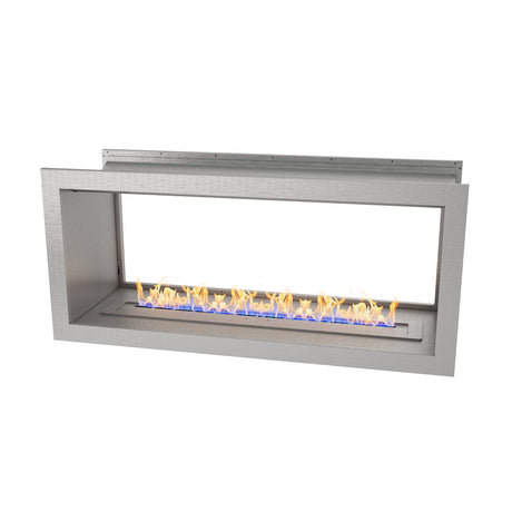 Icon Fires Double Sided Slimline Firebox 1100 met Slimline 800 Brander