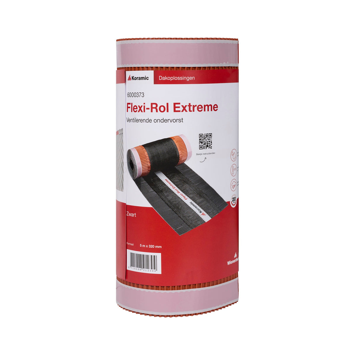 Flexi-Rol Extreme Zwart /320 mm breed  5 meter