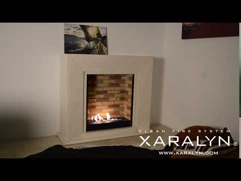 Xaralyn inbouw unit L met steendecor bio-ethanol haard