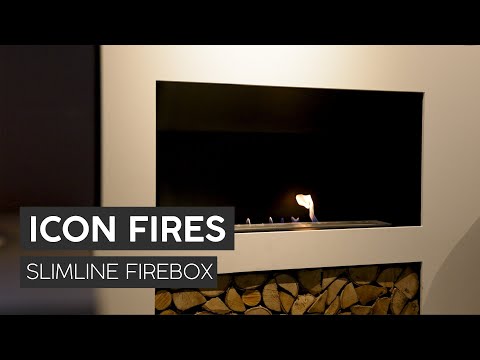 Icon Fires Slimline Firebox 1100 met Slimline 800 Brander